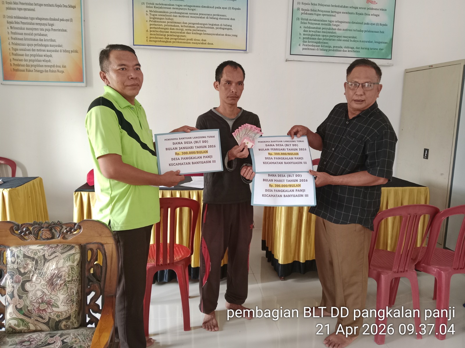 Penyaluran BLT Dana Desa Bulan Januari sampai dengan Bulan Maret